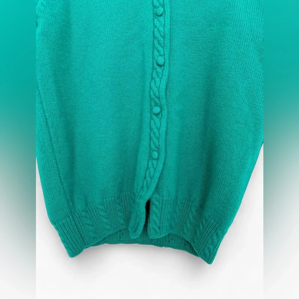 Talbots Vintage‎ Wool Cable Knit Button Down Cardigan Medium Classic Cottagecore
